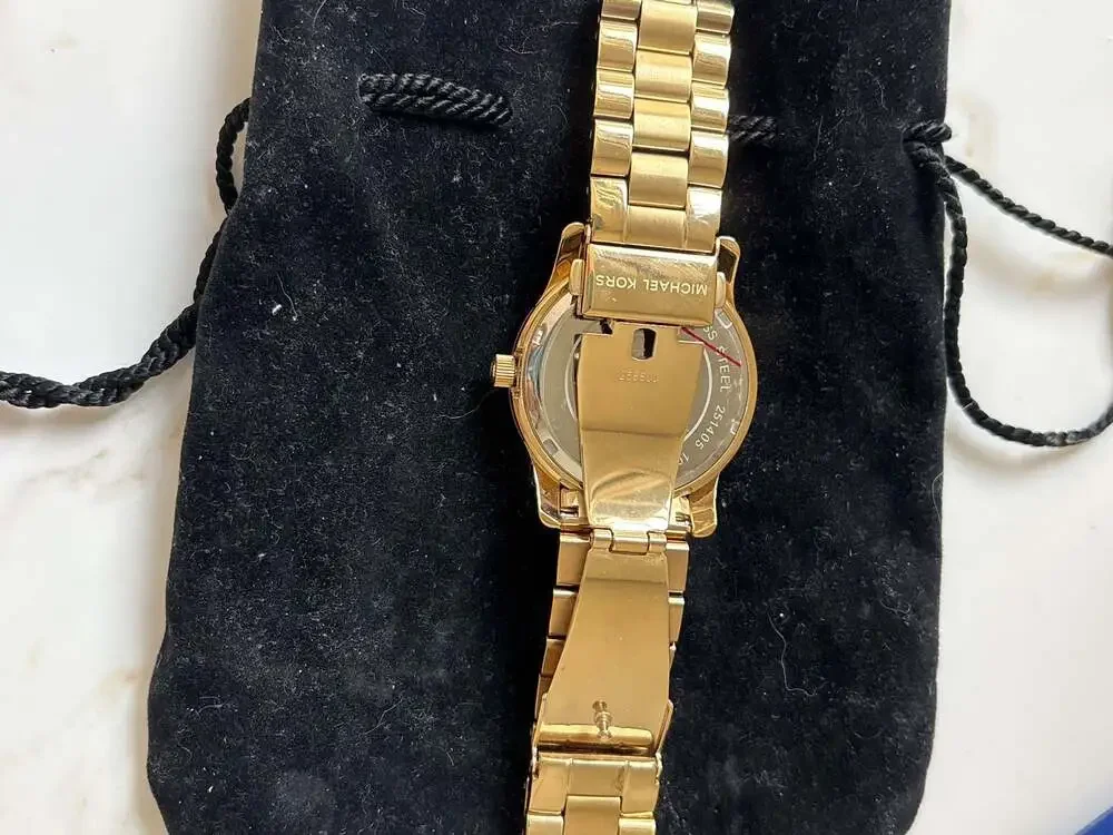 Michael Kors MK5801 Runway Gold Tone Stainless Steel Pink Dial Watch